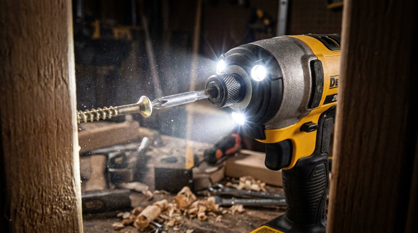 The 3-LED halo ring provides shadow-free visibility in incredibly tight and dark workspaces.